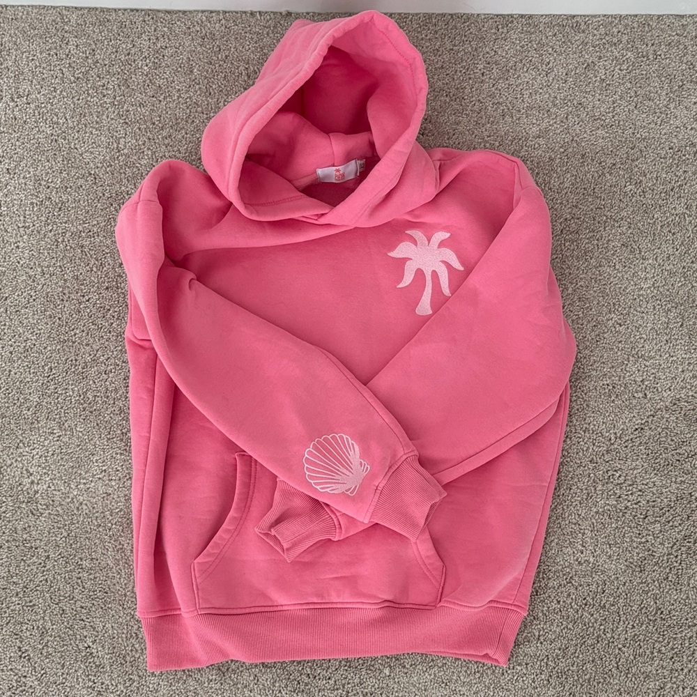 Pink Palm Puff Hoodie